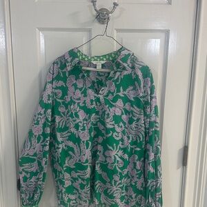 Lilly Pulitzer Green and Lavender Floral Top